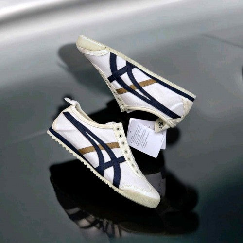 Onitsuka Tiger Mexico 66 Slip On Beige Navy Blue 410