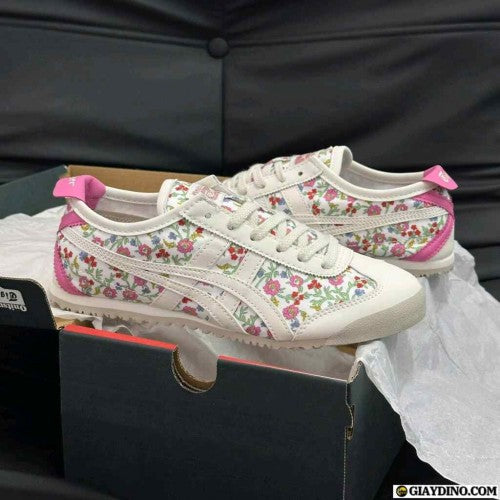 Onitsukaa Tiger Mexico 66 Cream Pink Floral