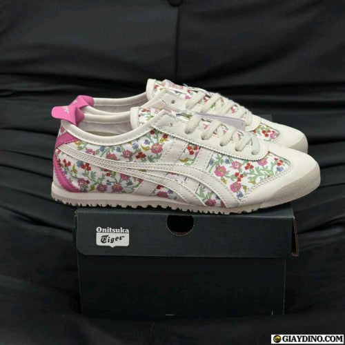 Onitsukaa Tiger Mexico 66 Cream Pink Floral