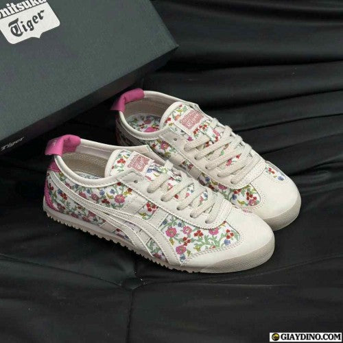 Onitsukaa Tiger Mexico 66 Cream Pink Floral
