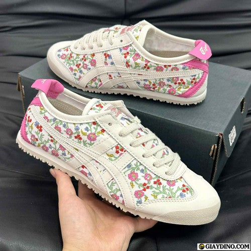 Onitsukaa Tiger Mexico 66 Cream Pink Floral
