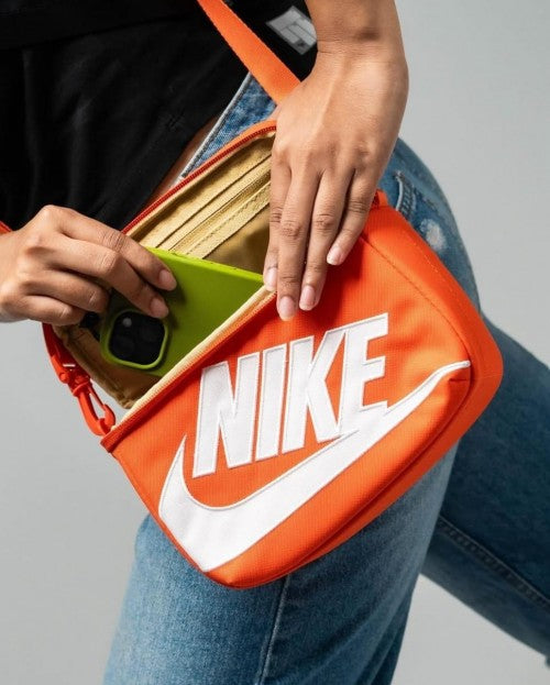 orenge white side bag